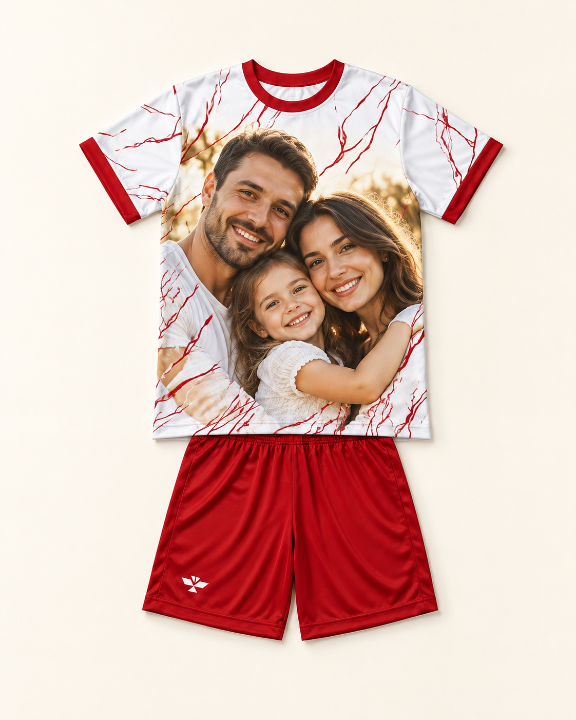 Komplet Sportiv Kuq e Bardhë për Femra, i Personalizuar – foto 2