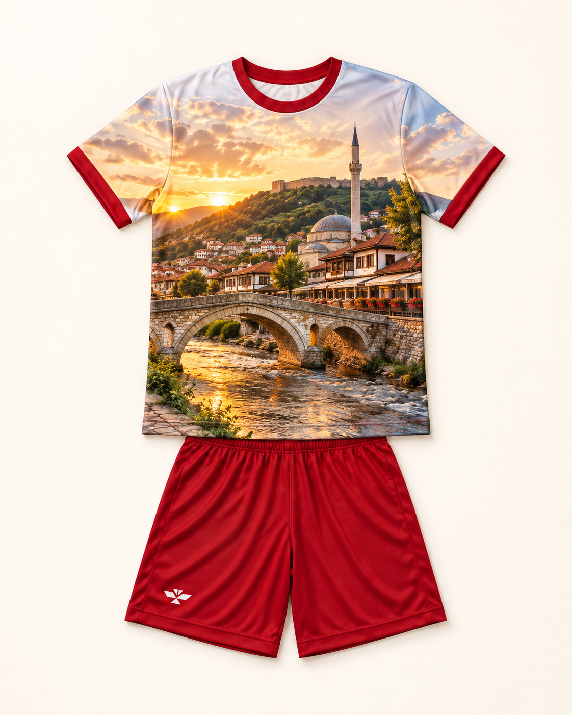 Komplet Sportiv Kuq e Bardhë për Femra, i Personalizuar – foto 3