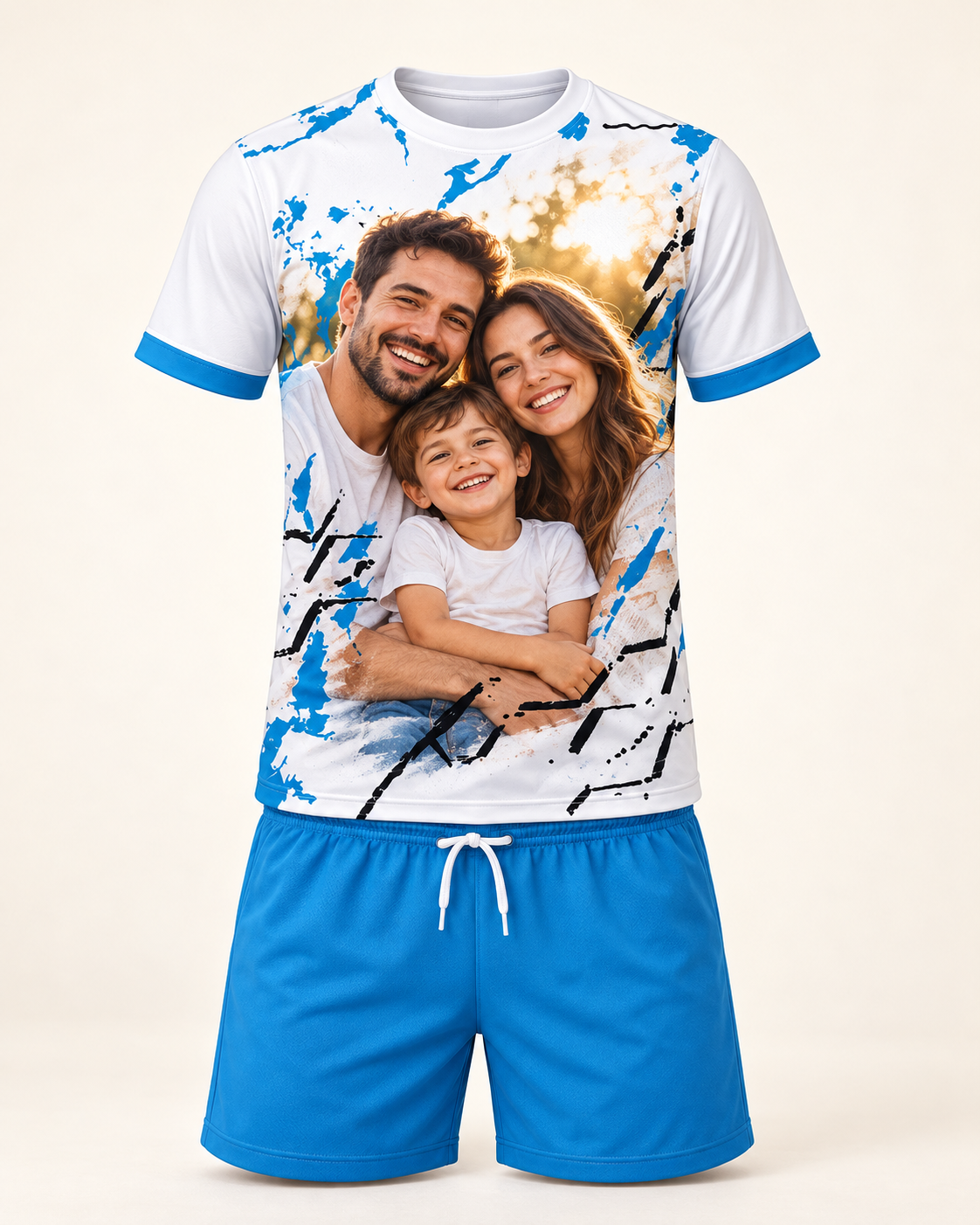 Komplet Sportiv Kaltër e Bardhë për Meshkuj, i Personalizuar – foto 2
