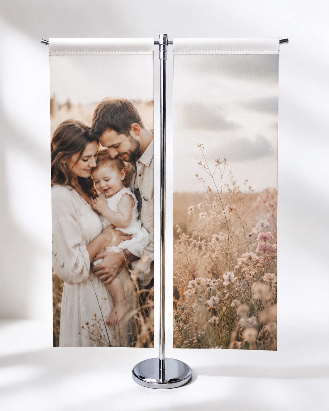 Set me 2 Flamuj Tavoline të Personalizuar, 30 × 10 cm, me Bazament Metalik - foto 1