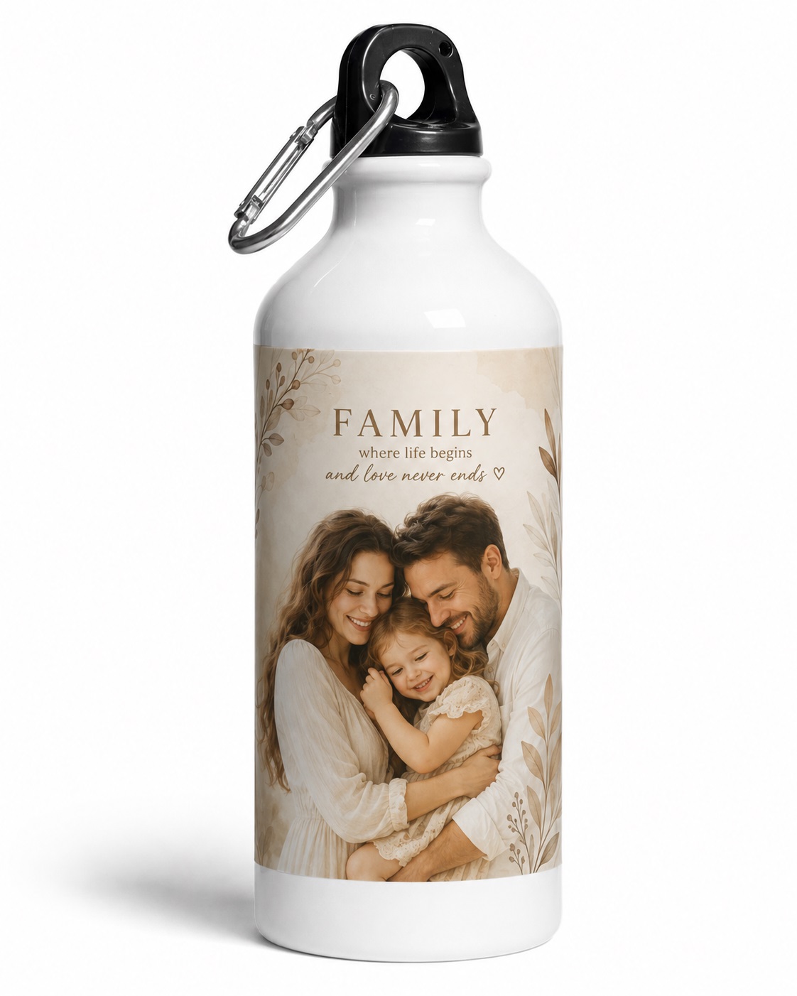 Shishe Alumini e Personalizuar me Foto ose Logo dhe Karabiner - foto 1