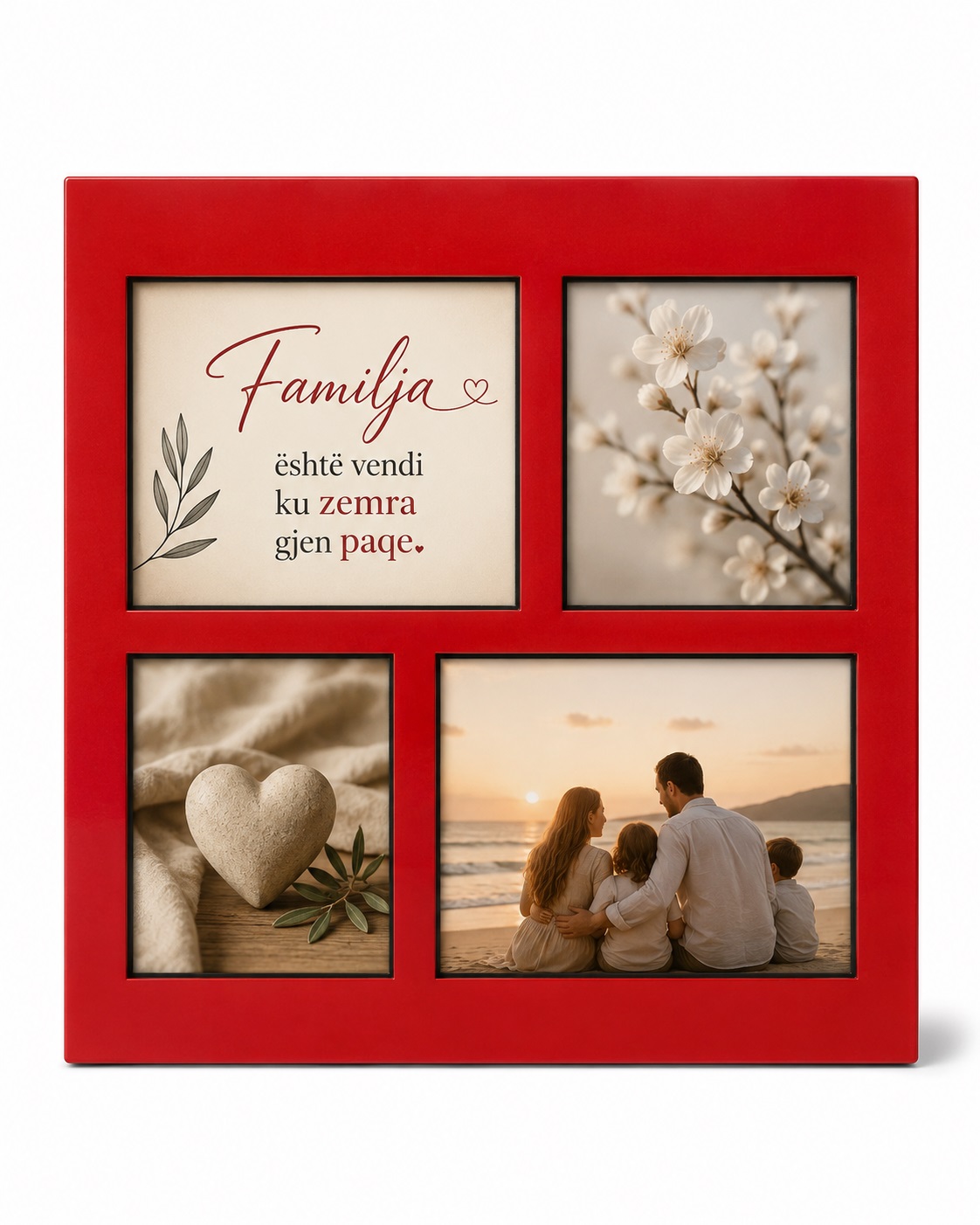 Kornizë Albumi prej Xhami për 4 Foto Familjare të Personalizuara - foto 4