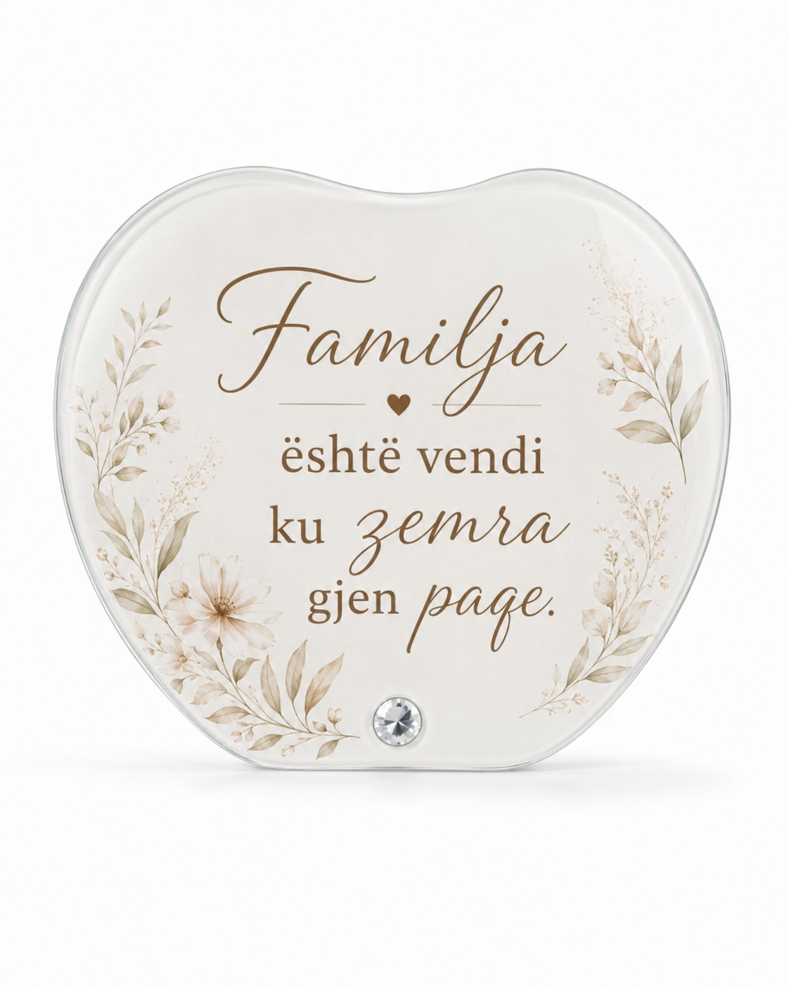 Kornizë Xhami në Formë Zemre, e Personalizuar, 19 × 16 cm – foto 4