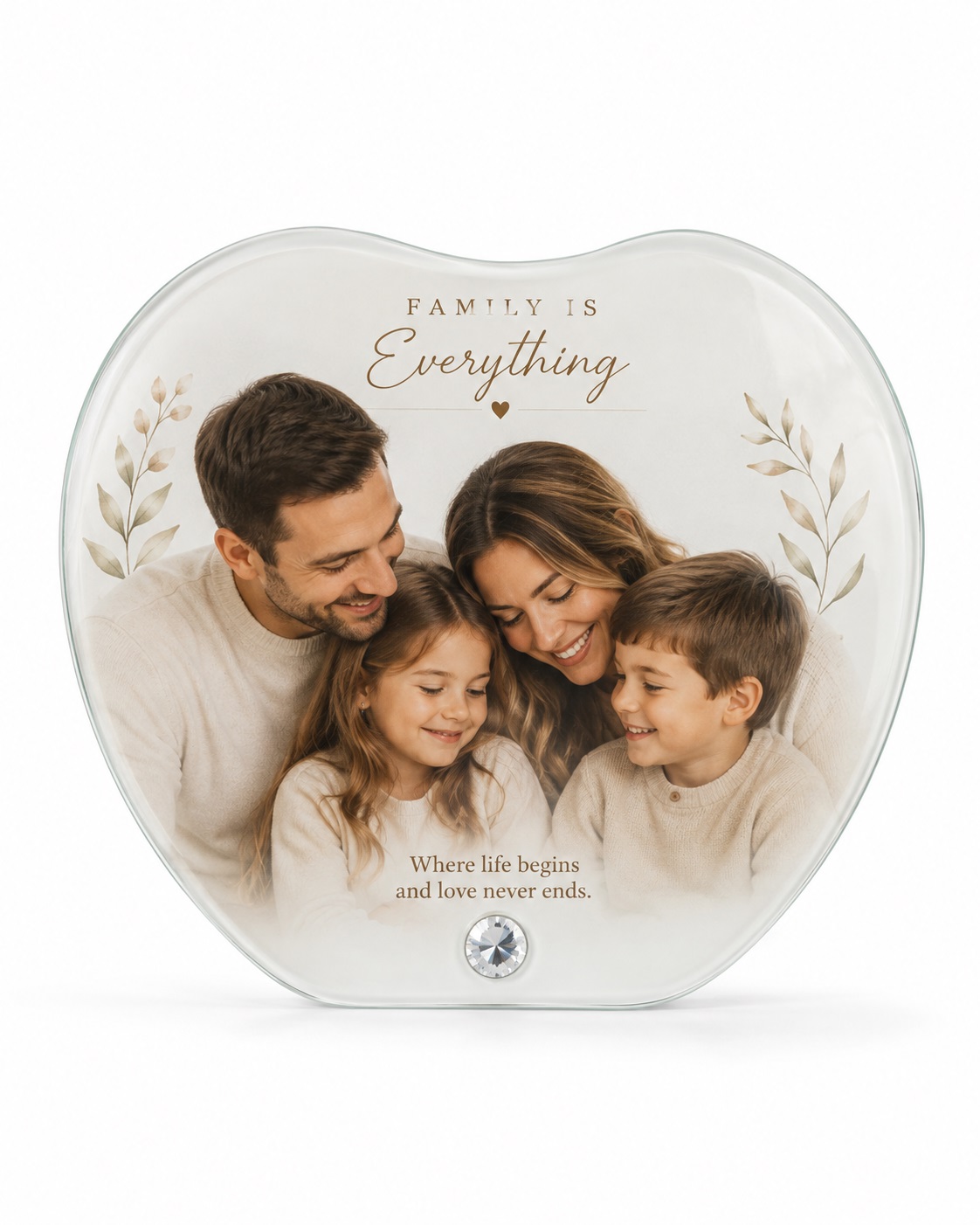 Kornizë Xhami në Formë Zemre, e Personalizuar, 19 × 16 cm – foto 6
