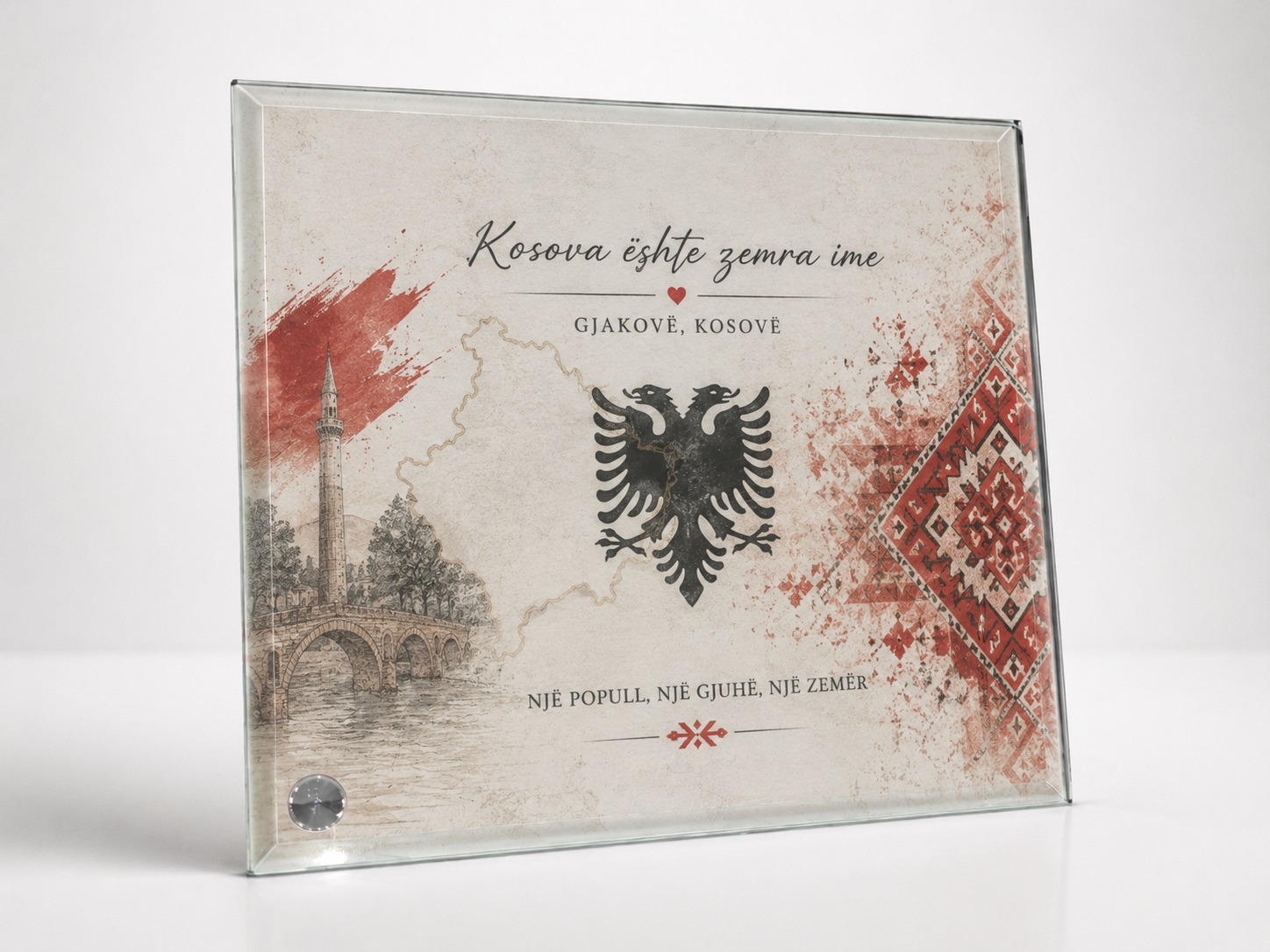 Kornizë Xhami Katrore e Personalizuar, 20 × 20 cm – foto 4