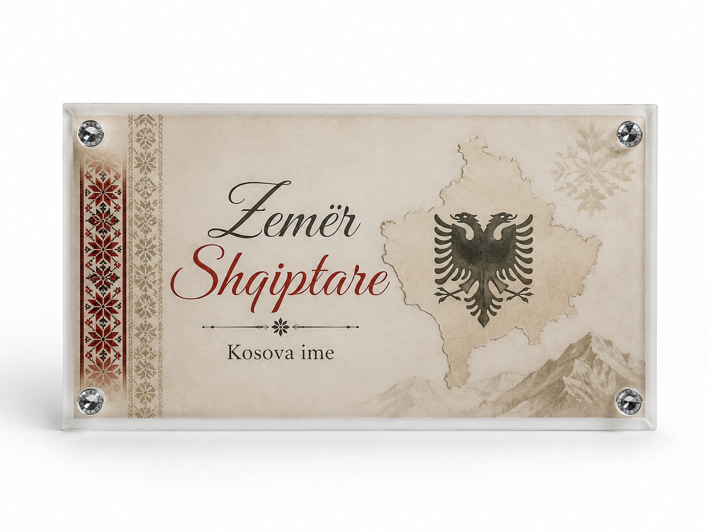 Kornizë Xhami e Personalizuar me Mbërthyes Dekorativë, 30 × 16 cm – foto 4
