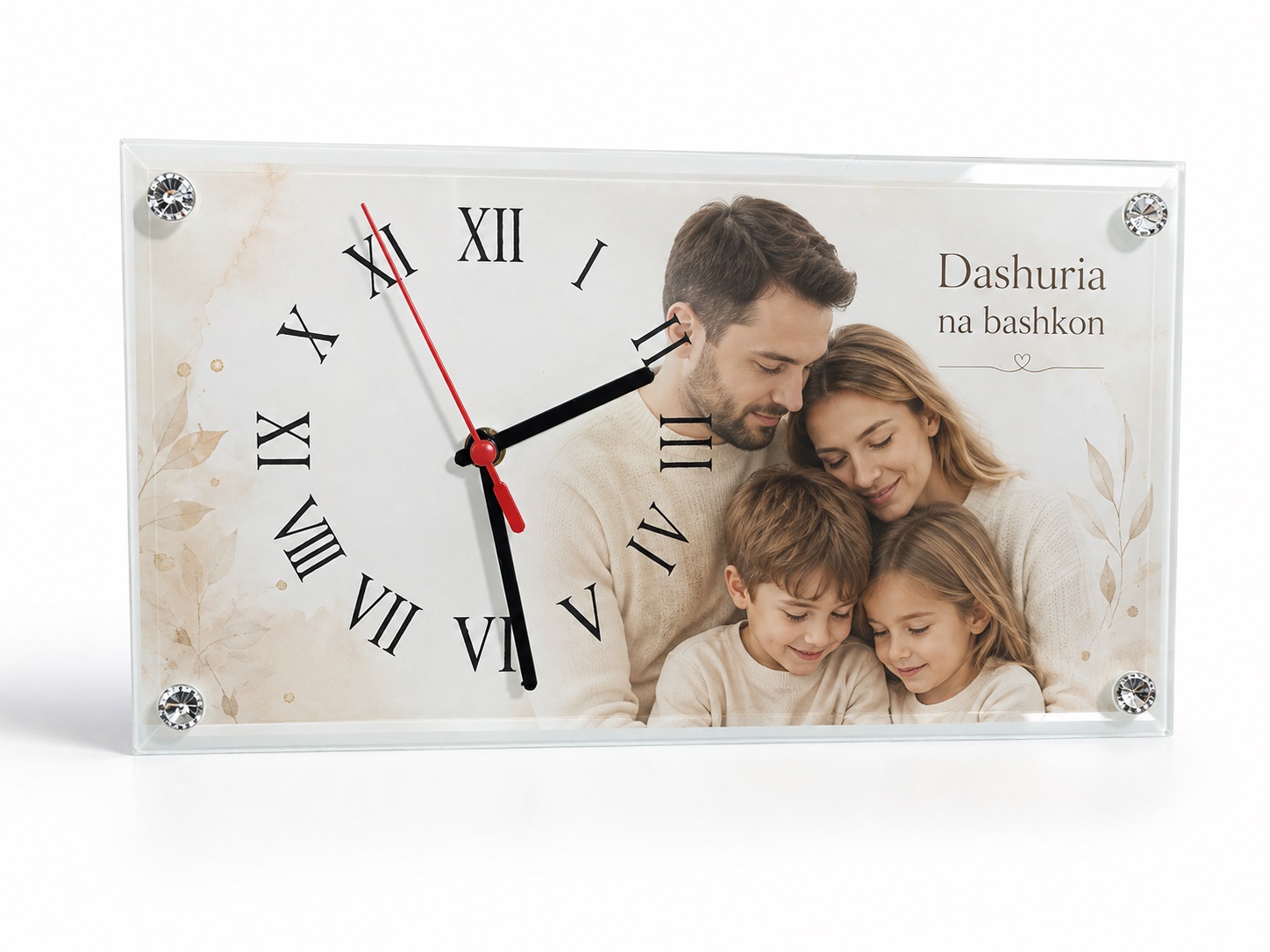 Orë Xhami Drejtkëndëshe e Personalizuar, 30 × 16 cm - foto 2