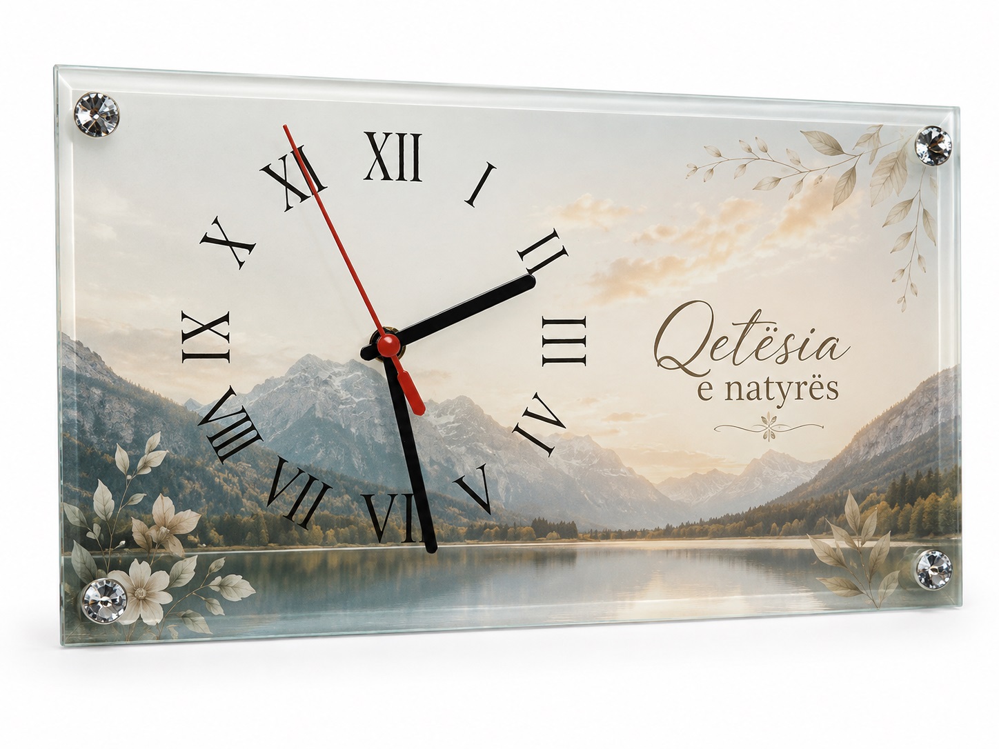 Orë Xhami Drejtkëndëshe e Personalizuar, 30 × 16 cm - foto 3