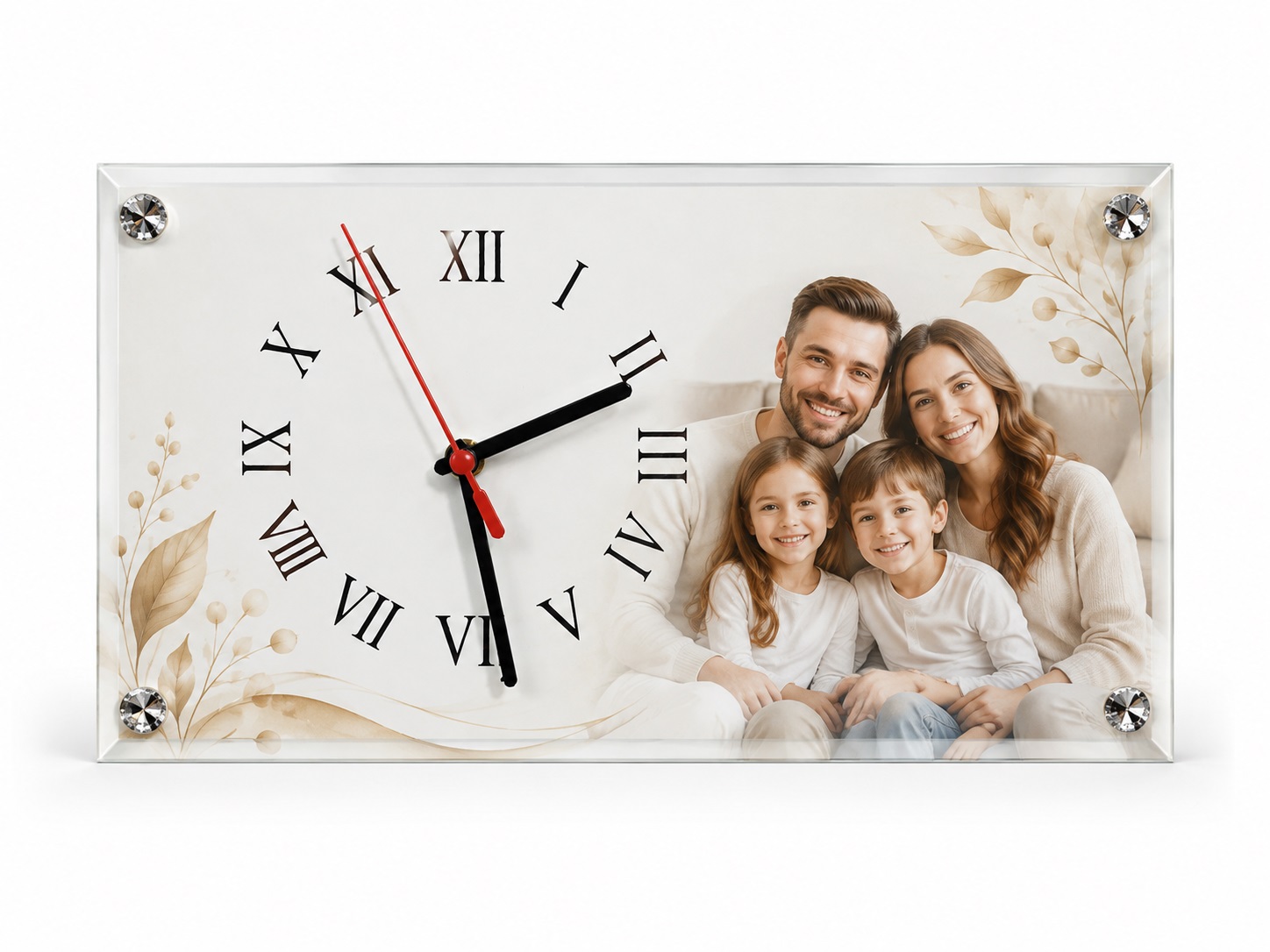 Orë Xhami Drejtkëndëshe e Personalizuar, 30 × 16 cm - foto 6