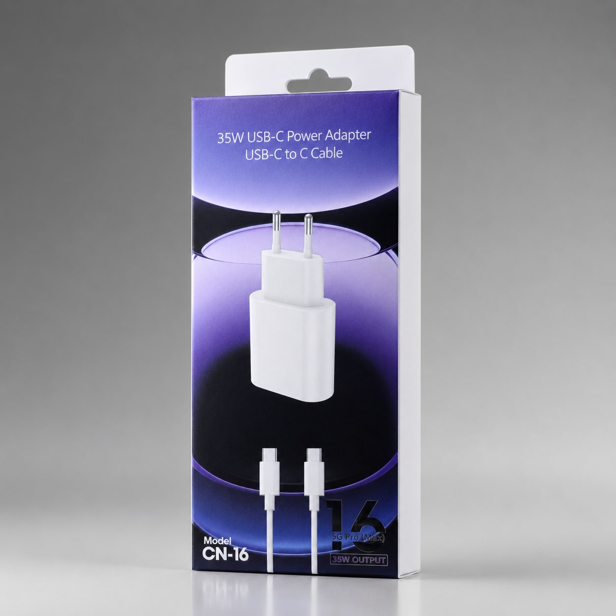 Karikues USB-C 35W per iPhone 16 Pro Max me Kabllo USB-C në USB-C 1 m – Adapter Rryme me Prizë EU - foto 1