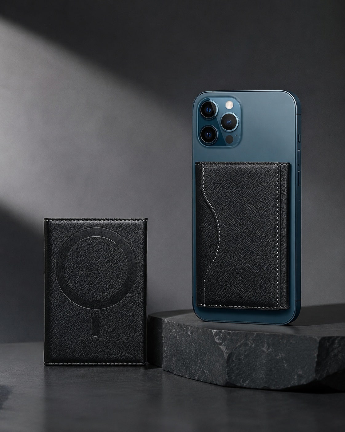 Kuletë Magnetike për Telefon – Card Holder MagSafe-Style, Mbajtëse Kartelash me Dizajn Premium – Black - foto 1