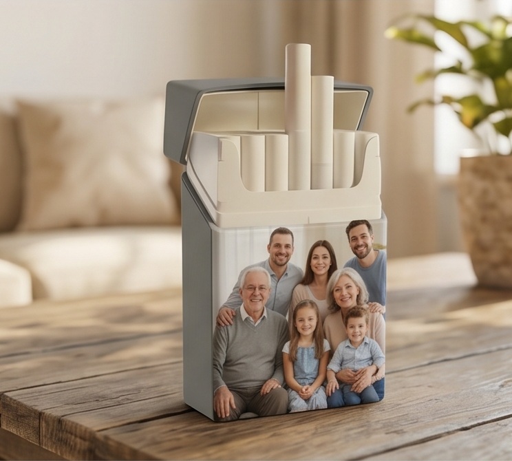 Kuti Cigaresh e Personalizuar për Sublimim, Ngjyrë e Bardhë Minimaliste