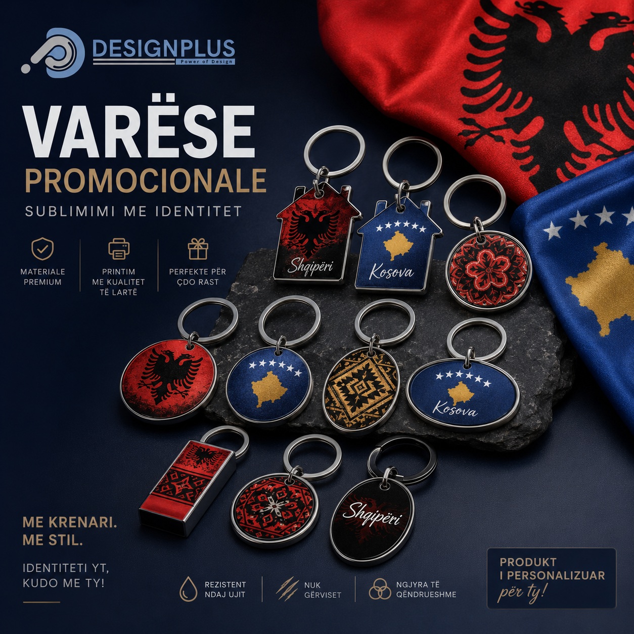 Varëse Çelësash Metalike Promocionale për Sublimim (Forma të Ndryshme)