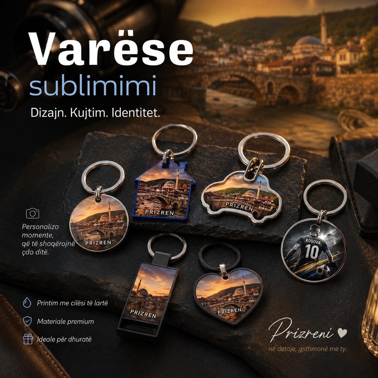Varëse Çelësash Metalike Promocionale për Sublimim (Forma të Ndryshme)