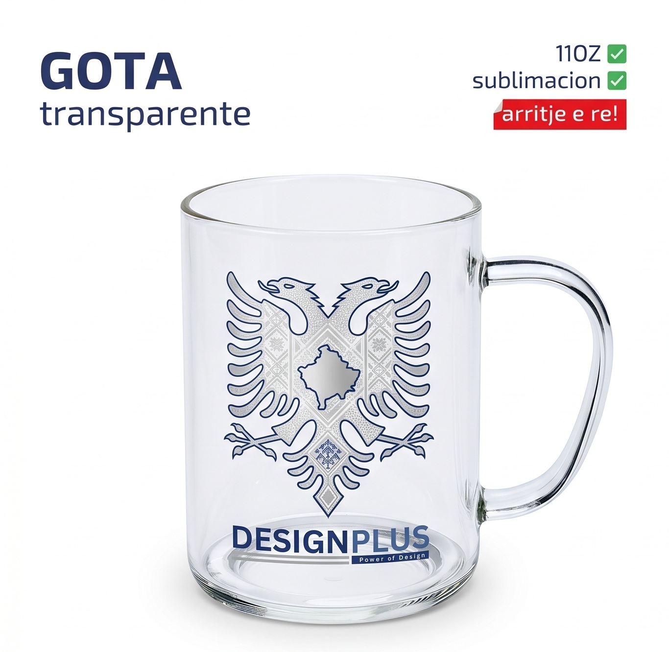 Gotë Xhami Transparente 11oz për Sublimim, Cilësi e Lartë