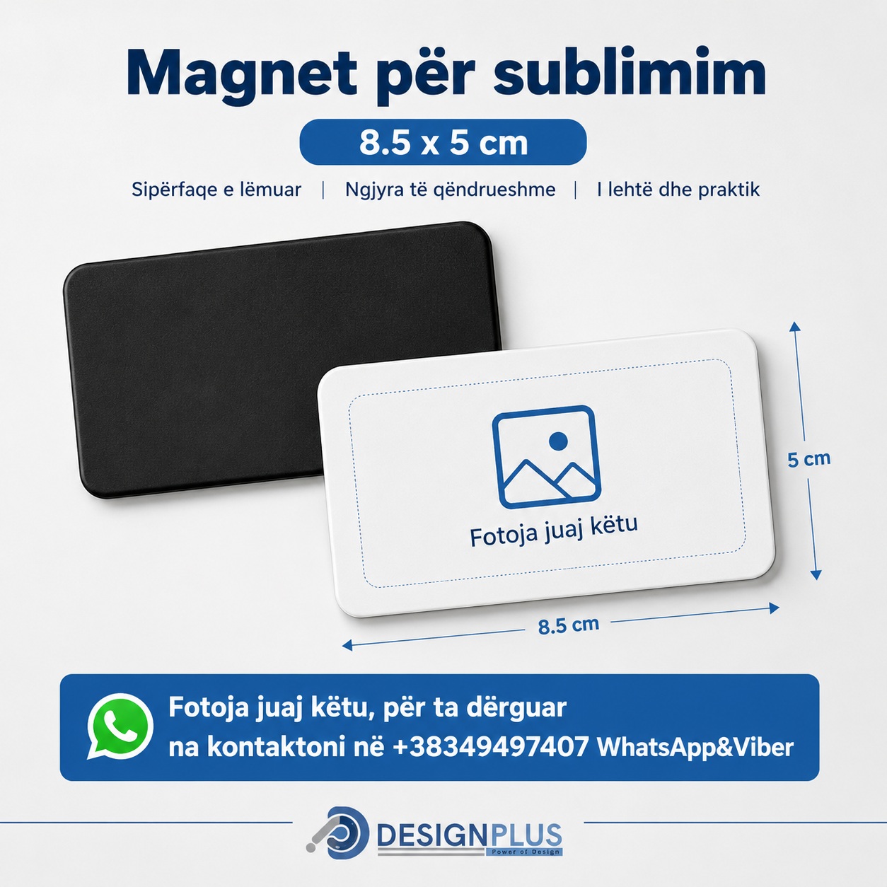 Magnet Frigoriferi për Sublimim, Drejtkëndësh 8.5 x 5 cm