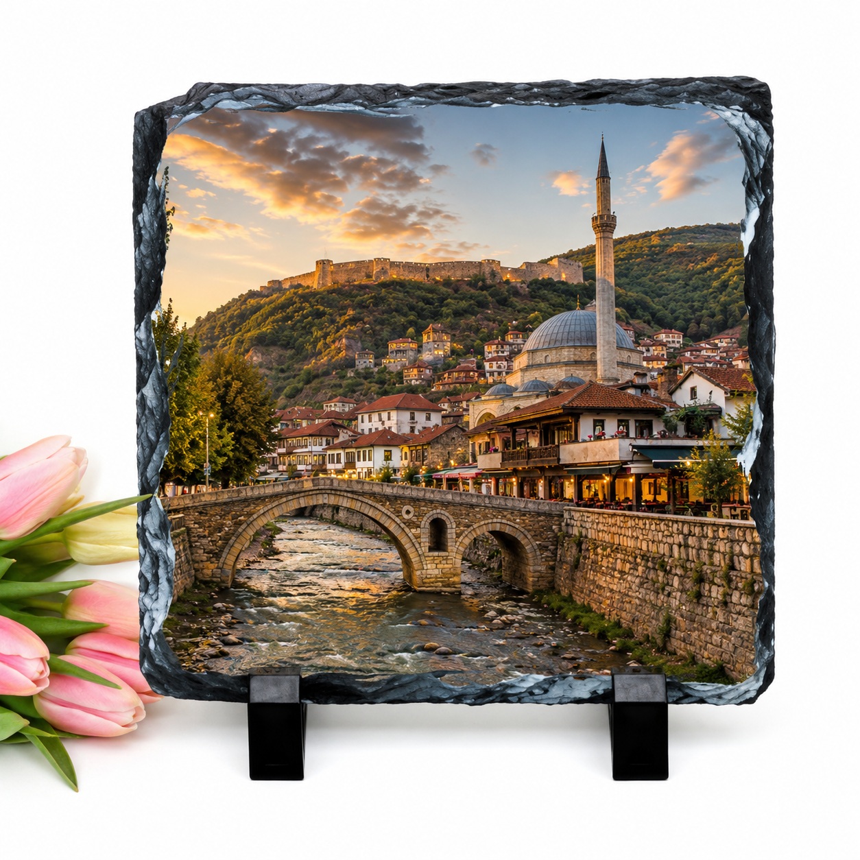 Gur Dekorativ i Personalizuar me Foto, Formë Katrore 20x20 cm, Kujtim Elegant për Shtëpi