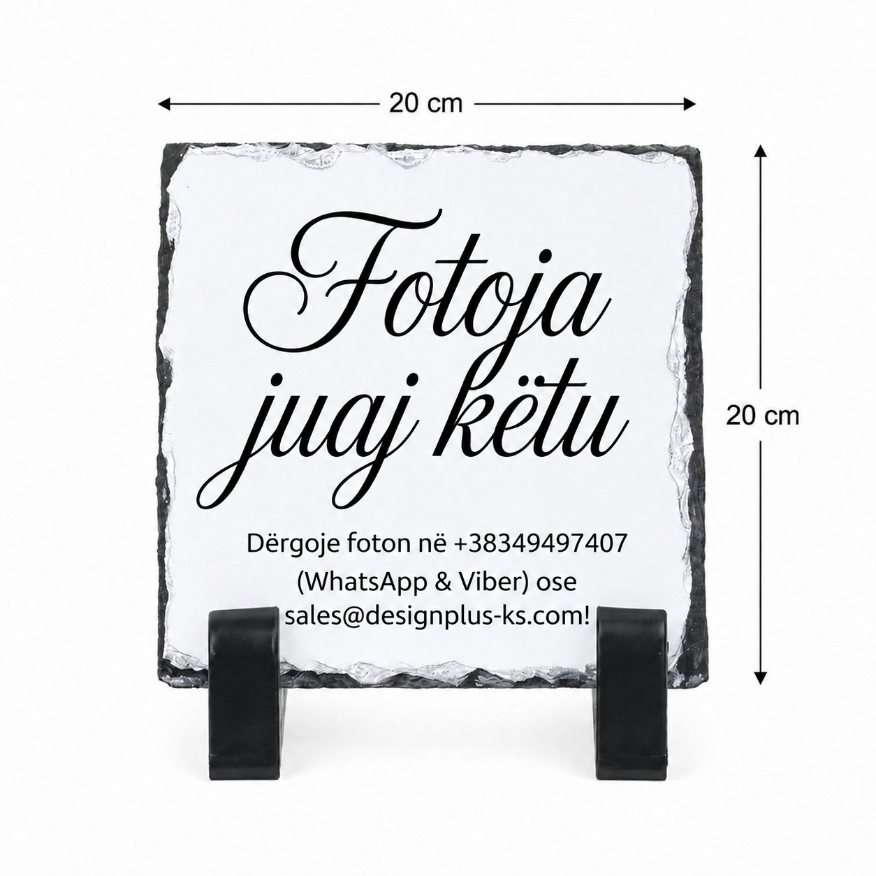 Gur Dekorativ i Personalizuar me Foto, Formë Katrore 20x20 cm, Kujtim Elegant për Shtëpi