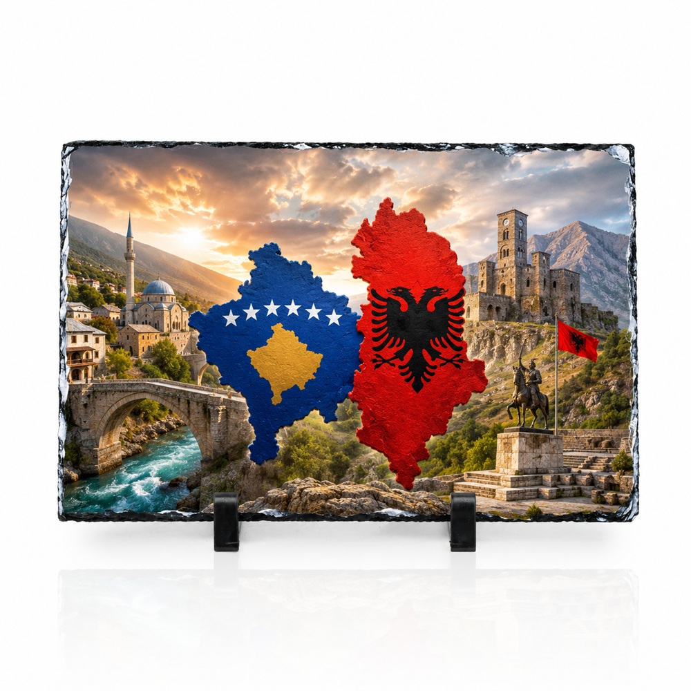 Gur Dekorativ i Personalizuar me Foto, Përmasë e Madhe 20x30 cm, Dhuratë Premium