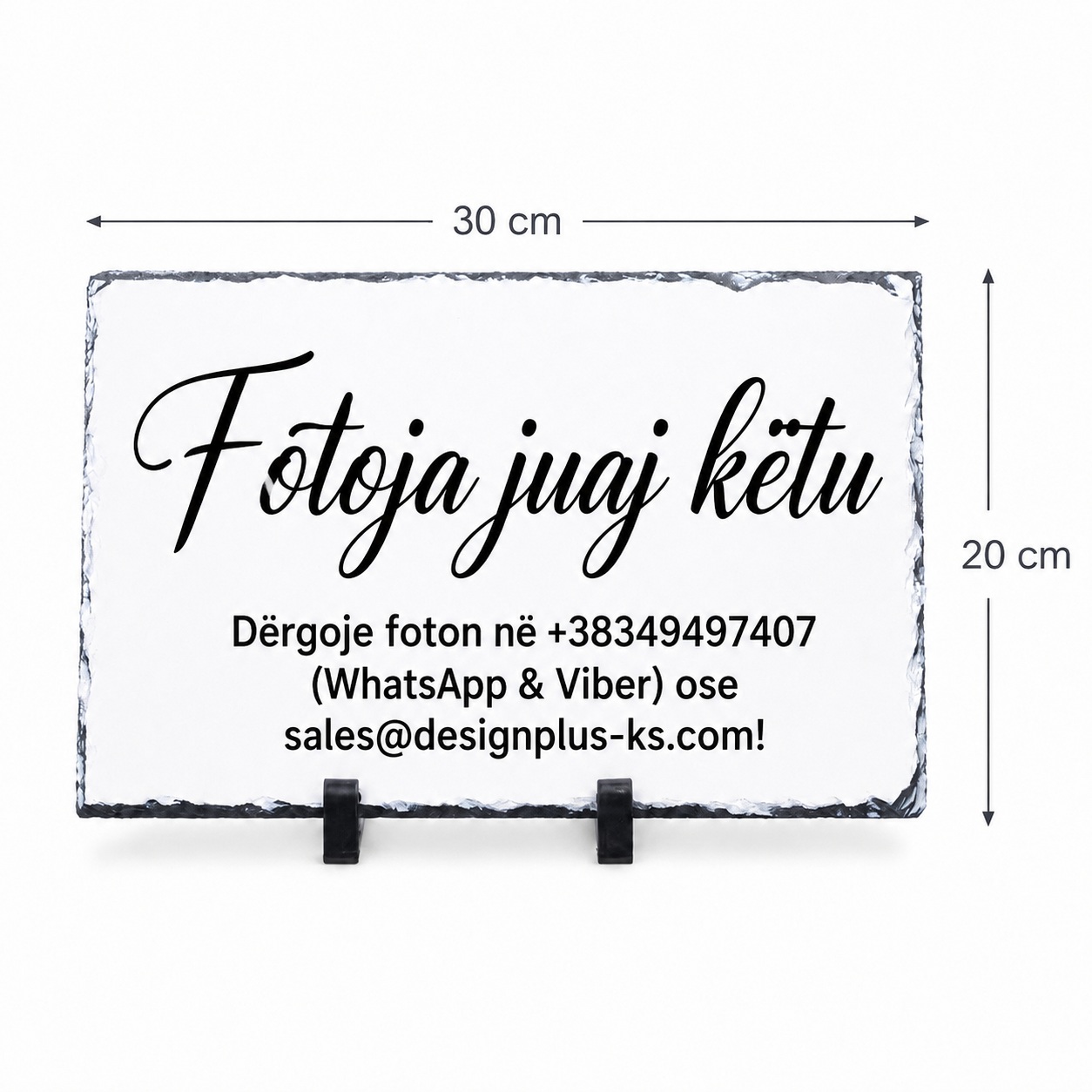 Gur Dekorativ i Personalizuar me Foto, Përmasë e Madhe 20x30 cm, Dhuratë Premium