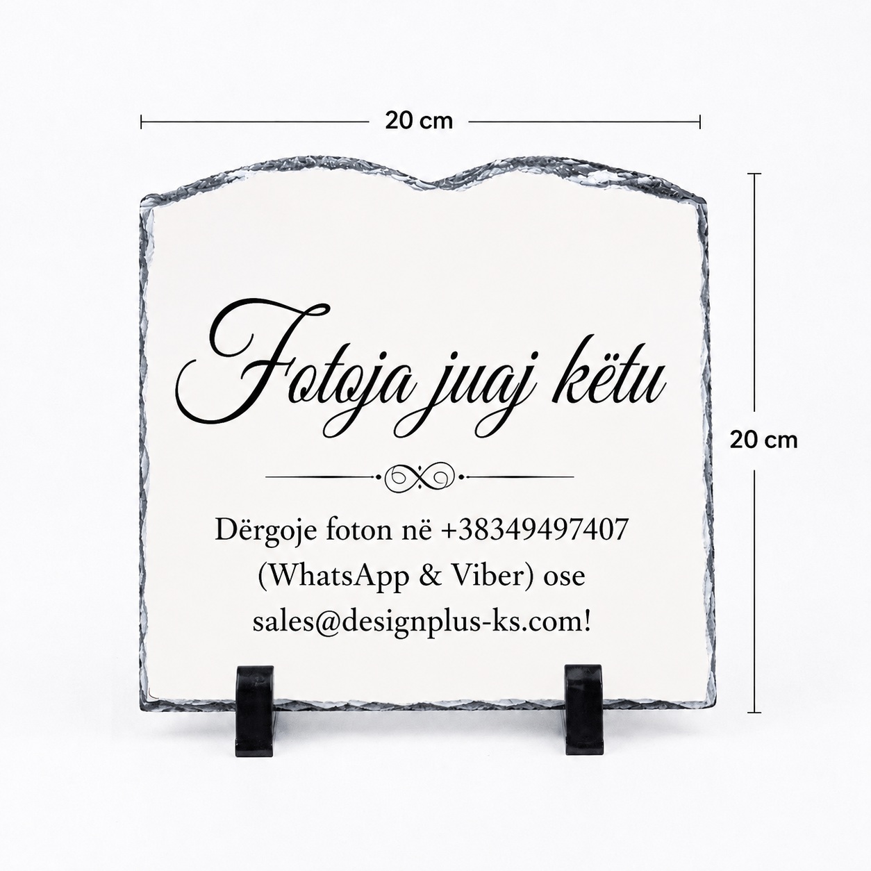Gur Dekorativ i Personalizuar me Foto, Formë me Hark të Valëzuar 20x20 cm, Dhuratë Elegante