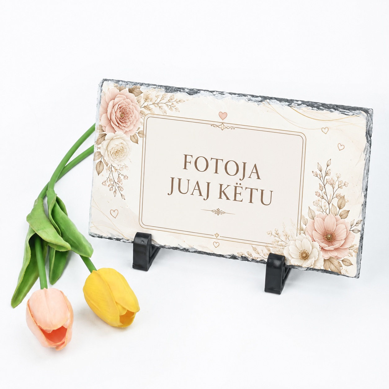 Gur Dekorativ i Personalizuar me Foto, Formë Drejtkëndëshe 15x20 cm, Kujtim me Skaje Natyrale