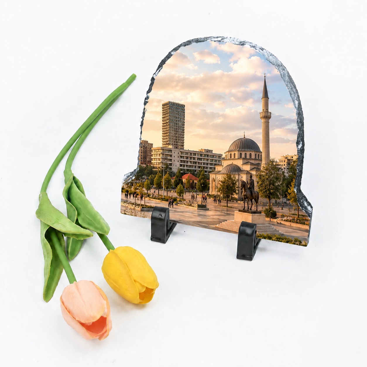 Gur Dekorativ i Personalizuar me Foto, Formë Harku 15x15 cm, Dhuratë Klasike
