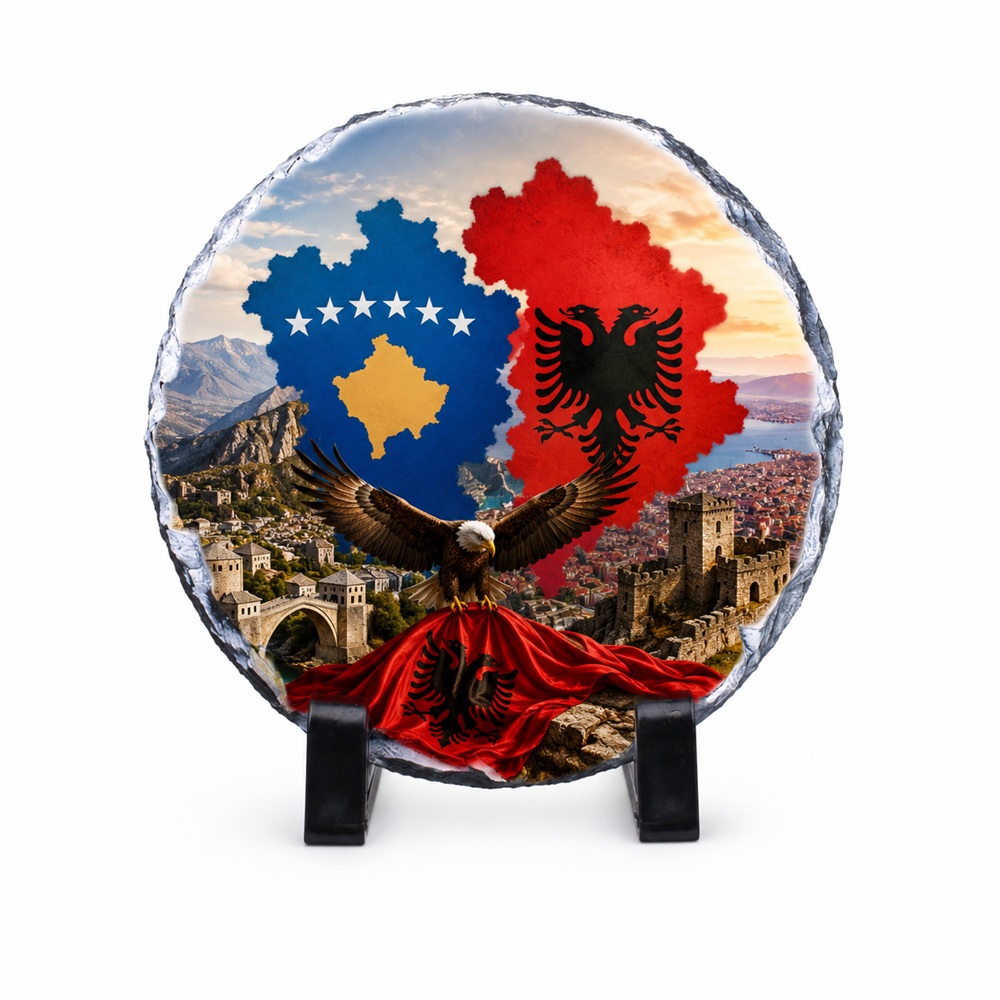 Gur Dekorativ i Personalizuar me Foto, Formë e Rrumbullakët 20x20 cm, Dizajn Klasik