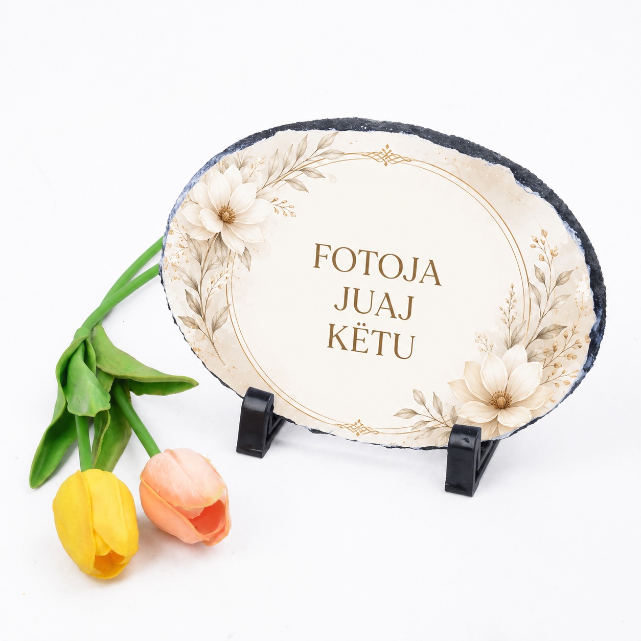 Gur Dekorativ i Personalizuar me Foto, Formë Ovale, Kujtim Romantik dhe Elegant