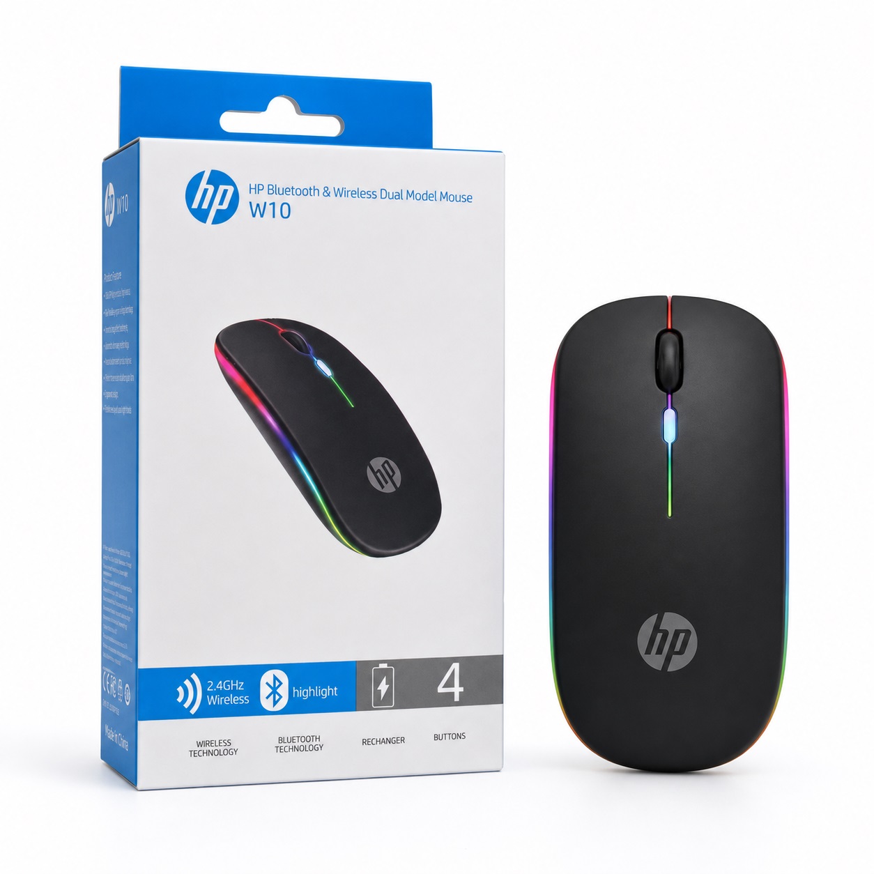 Maus Wireless HP W10 dual-mode me RGB – foto 1