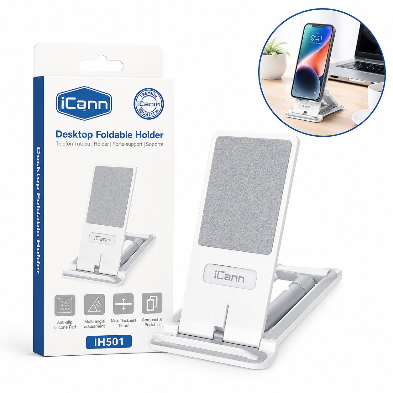 Mbajtëse Desktop iConn IH501 e Palosshme (Për Telefon/Tablet)