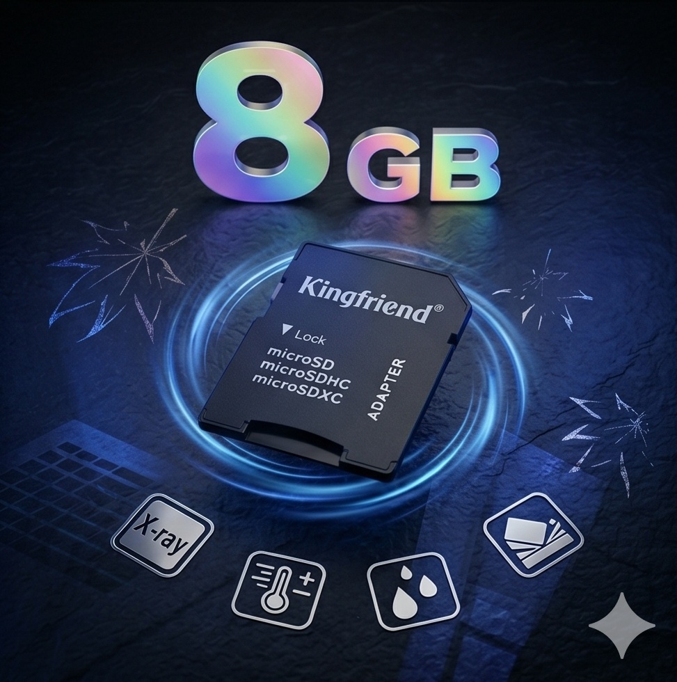 Sim Kartele - SD Card MicroSDHC 8GB me Adapter, me funksione komunikimi dhe gjurmimi, për përdorim të përditshëm, ngjyrë e zezë