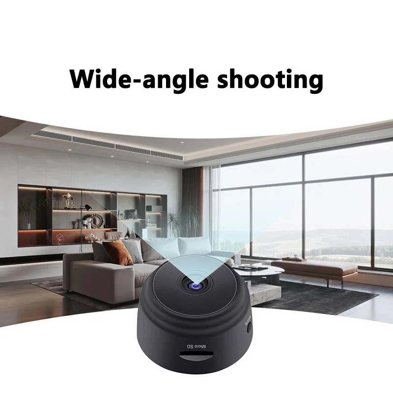 Mini Kamera Sigurie WiFi A9 me Bateri, me lidhje të qëndrueshme pa tela, për përdorim të përditshëm, ngjyrë e zezë