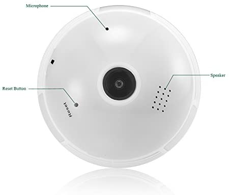 Kamera Sigurie IP 360° formë Llambe (E27), me kënd të gjerë përdorimi, për shtëpi, familje dhe siguri, ngjyrë e bardhë