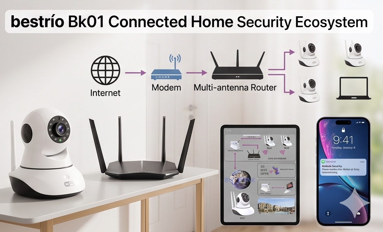 Kamerë Sigurie e Brendshme bestrío Bk01 1.3MP me WiFi dhe Audio