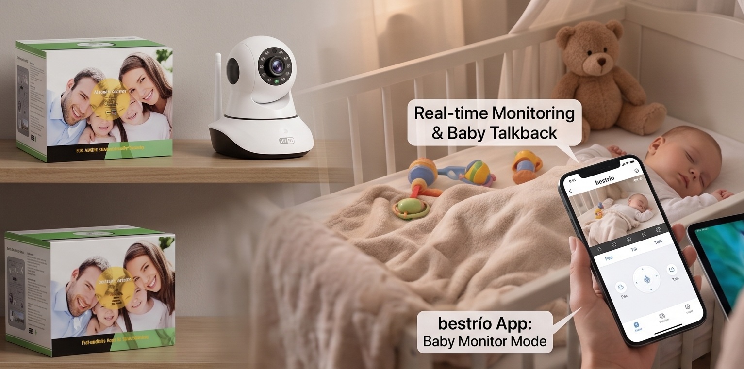 Kamerë Sigurie e Brendshme bestrío Bk01 1.3MP me WiFi dhe Audio