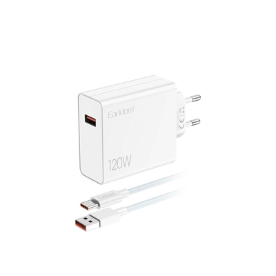Karikues i Shpejtë Muri Earldom 120W (2-në-1 me Kabllo USB-C), me karikim të shpejtë, për shtëpi, zyrë dhe udhëtime, ngjyrë e bardhë