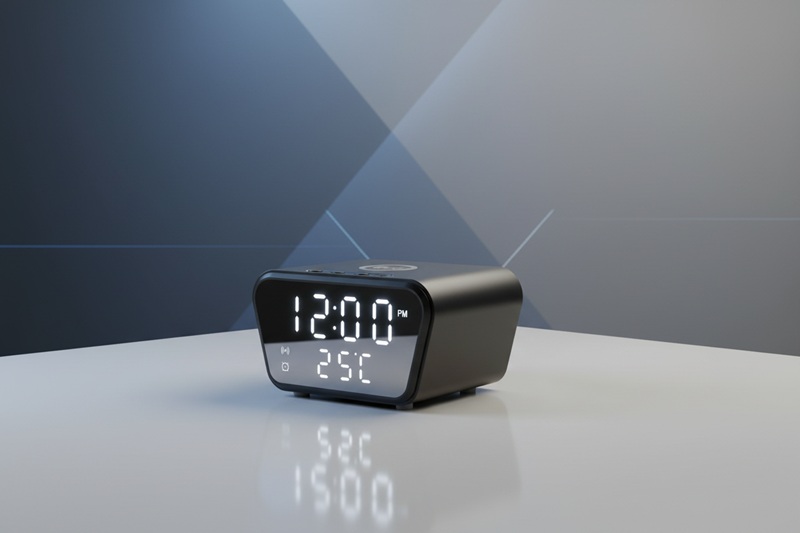 Ora Alarm me Karikim Wireless, me lidhje Bluetooth pa tela, për shtëpi, zyrë dhe udhëtime, ngjyrë e zezë