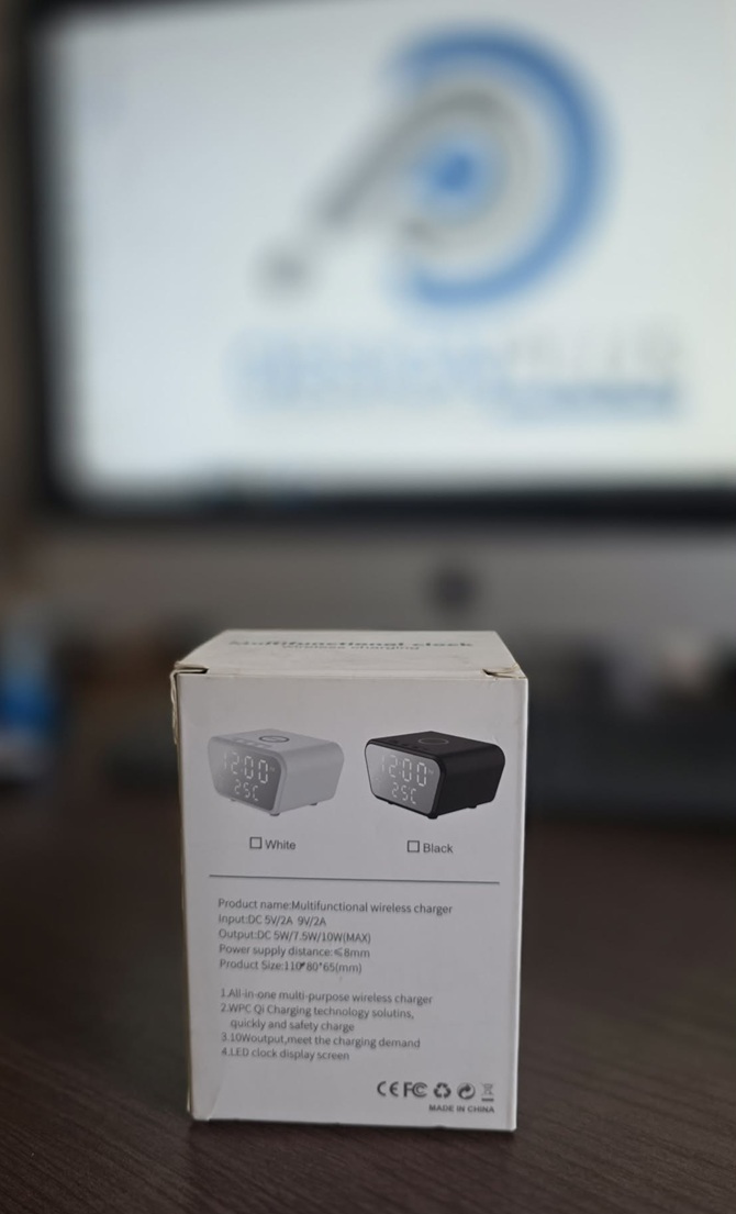 Ora Alarm me Karikim Wireless, me lidhje Bluetooth pa tela, për shtëpi, zyrë dhe udhëtime, ngjyrë e zezë