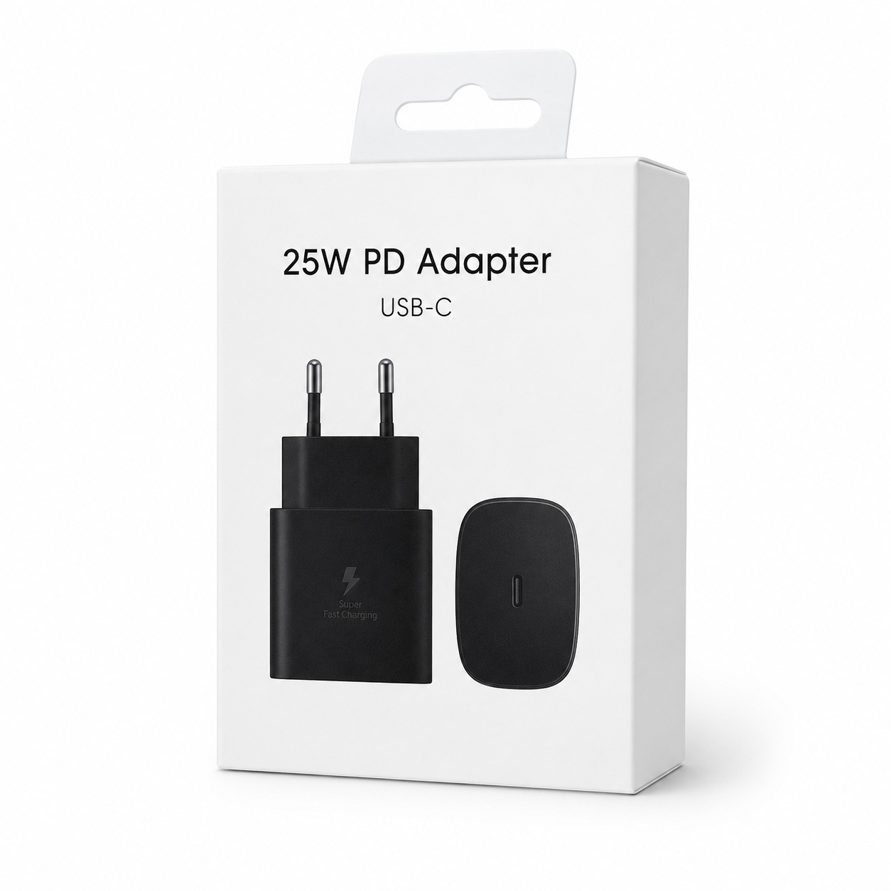 Adapter Karikimi 25W PD USB-C (Super Fast Charging), me karikim të shpejtë, për shtëpi, zyrë dhe udhëtime, ngjyrë e zezë