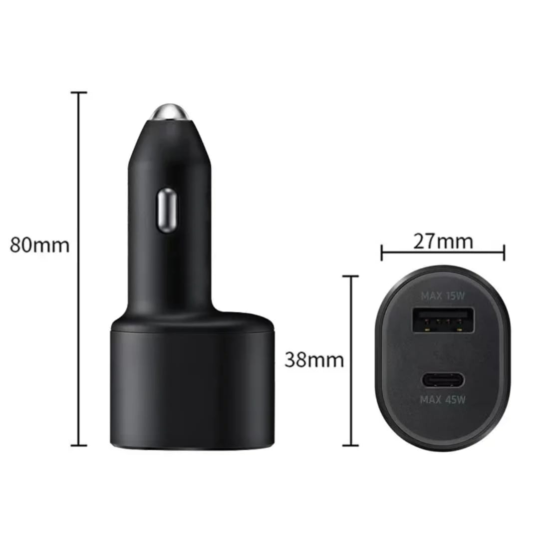 Karikues Makine Super Fast Charging 2.0 (45W & 15W), me karikim të shpejtë, për përdorim në veturë, ngjyrë e zezë
