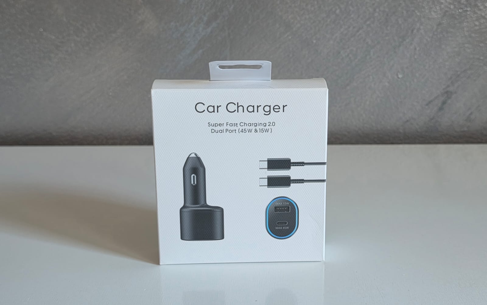 Karikues Makine Super Fast Charging 2.0 (45W & 15W), me karikim të shpejtë, për përdorim në veturë, ngjyrë e zezë
