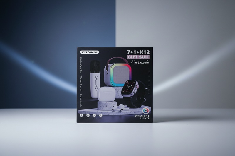 K15 Karaoke Combo Gift Suit, me dizajn modern dhe funksional, për përdorim të përditshëm, i kombinuar/si në foto