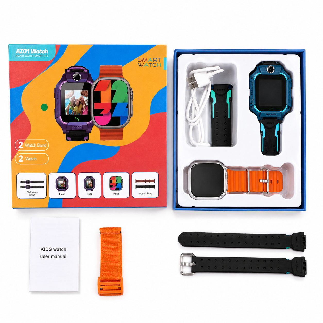 Set me 2 Orë Smart AZ01: një për Kids dhe një për të rritur - foto 1