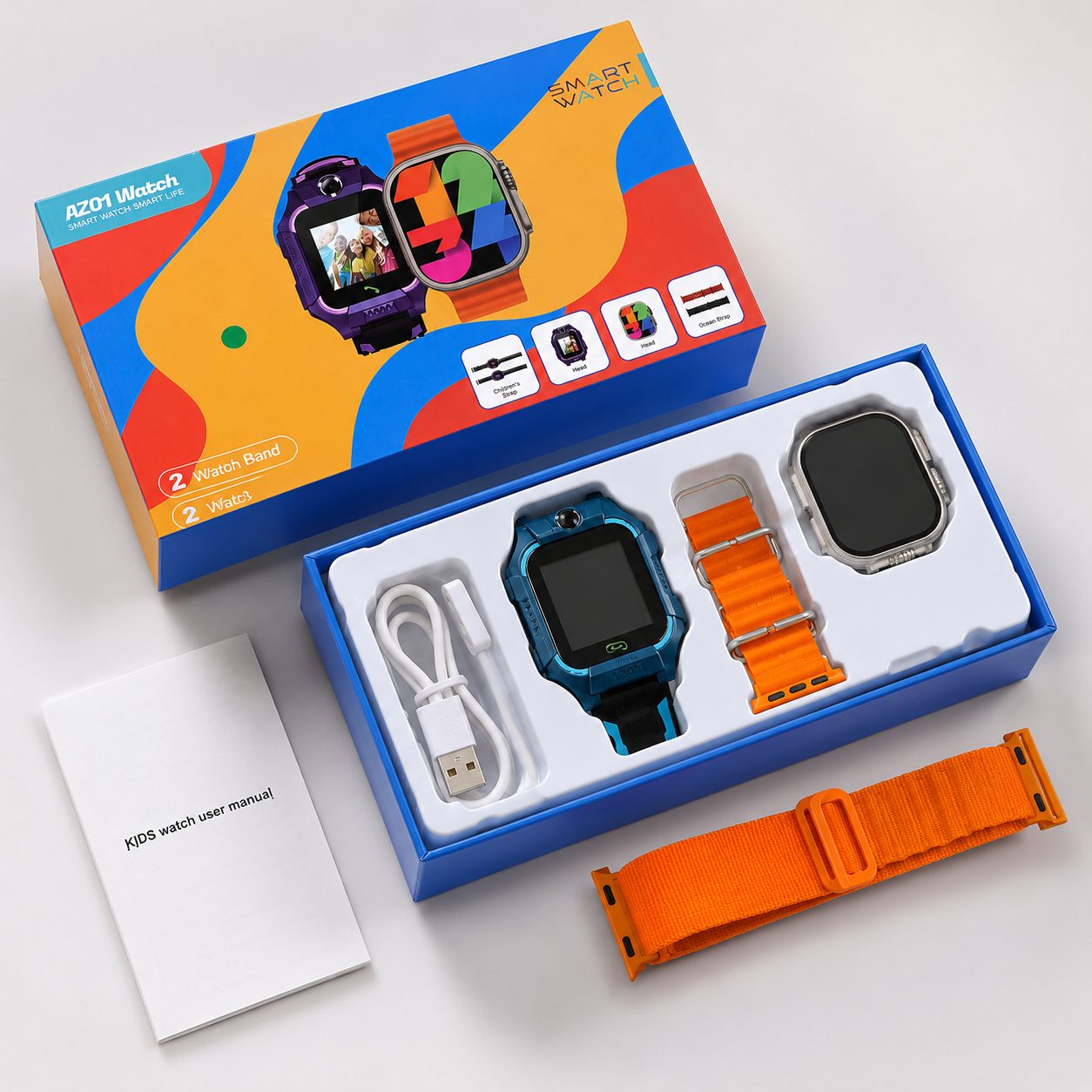 Set me 2 Orë Smart AZ01: një për Kids dhe një për të rritur - foto 4