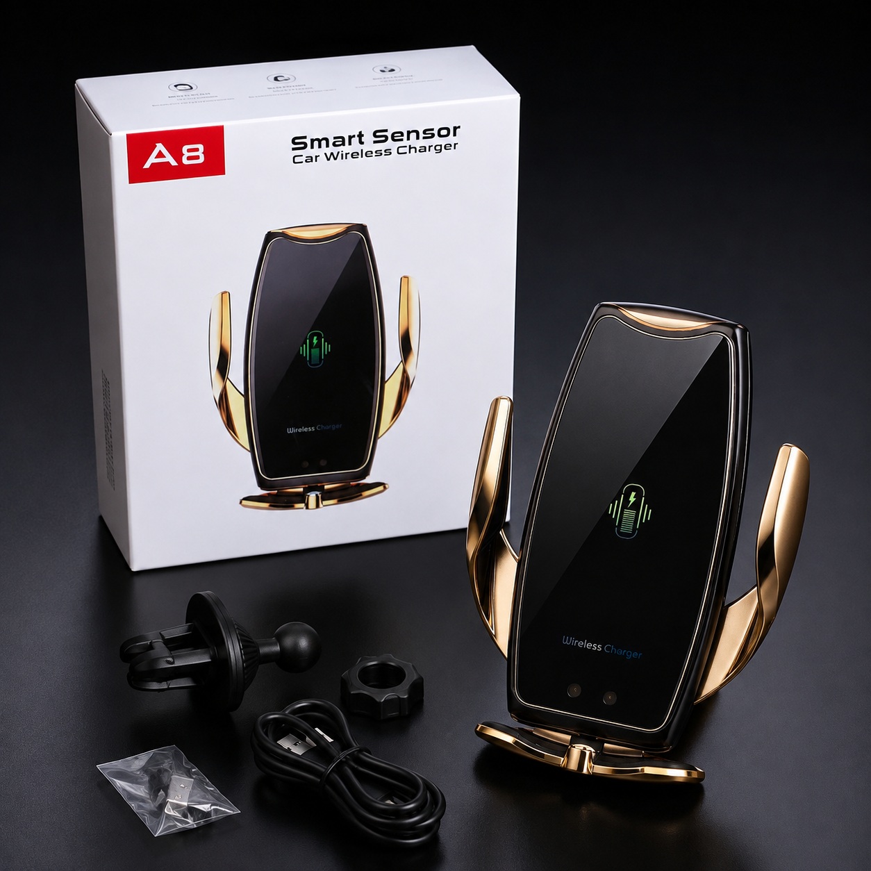 Mbajtëse Makine A8 me karikim wireless 15W - foto 1