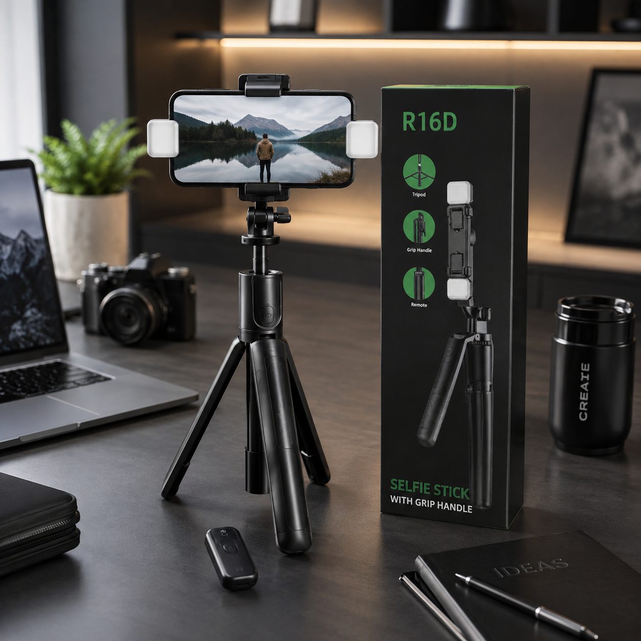 Selfie Stick R16D me tripod dhe telekomandë Bluetooth - foto 3