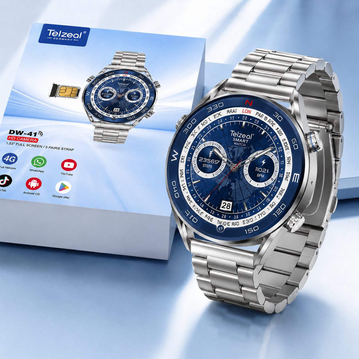 Orë Smart Telzeal DW-41 me ekran HD dhe modalitete sportive - foto 1