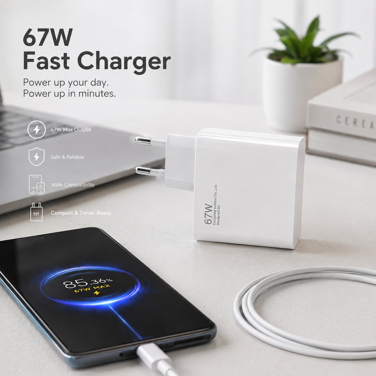Karikues i Shpejtë 67W me EU Plug