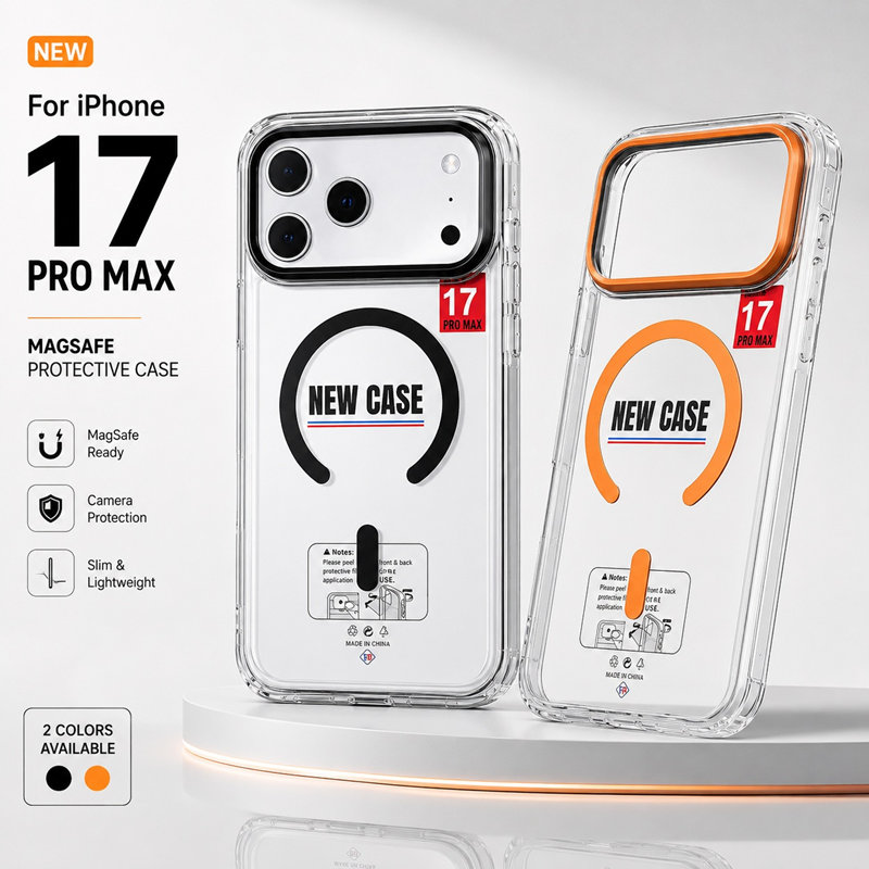 Mbrojtëse Transparente MagSafe për iPhone 17 Pro Max me Kornizë Kamerash, e zezë - foto 7